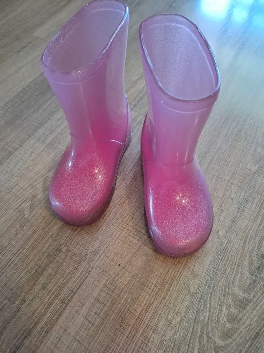 Botas de chuva infantil rosa glitter - Tamanho 21/22