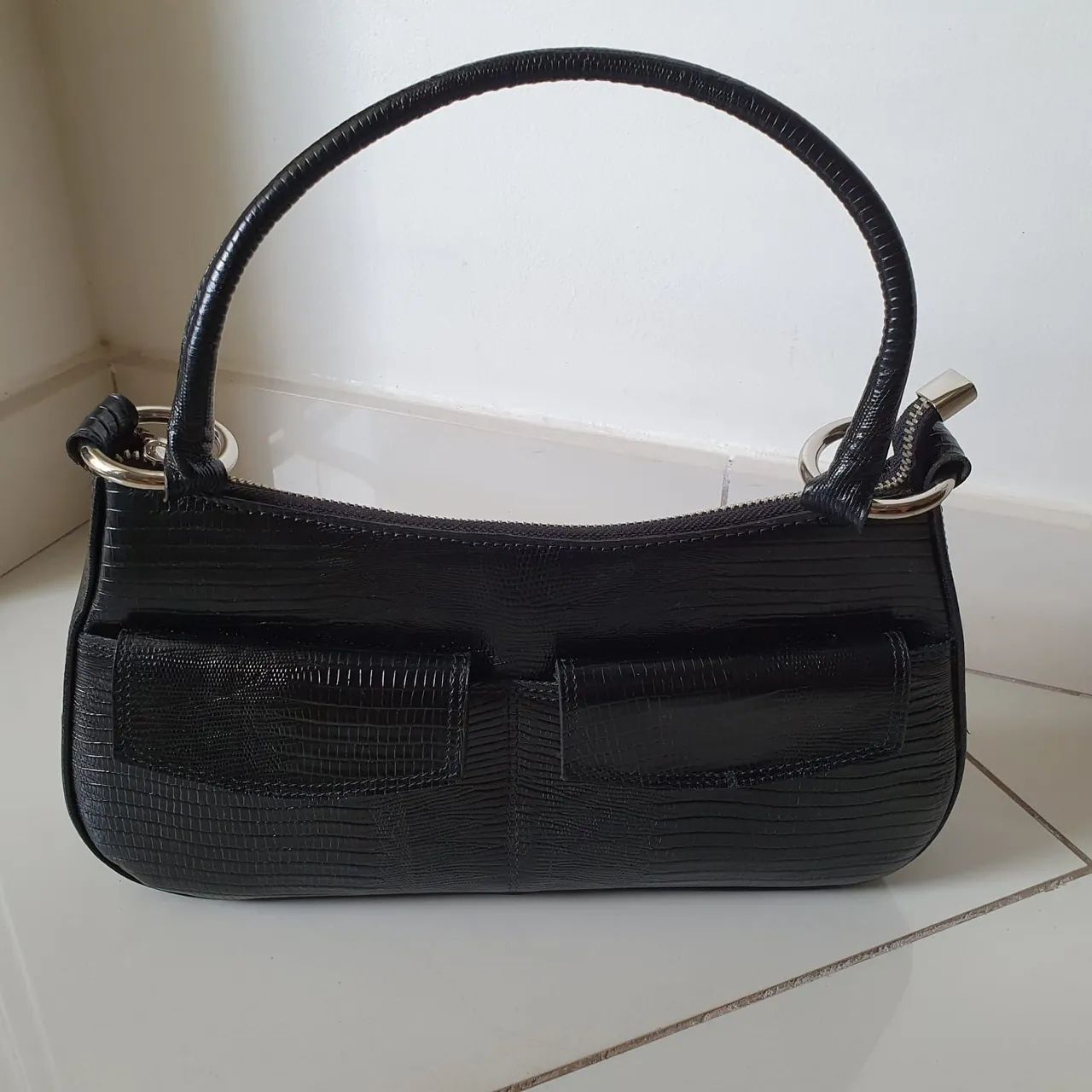 Bolsa de ombro preta elegante - Foto 3