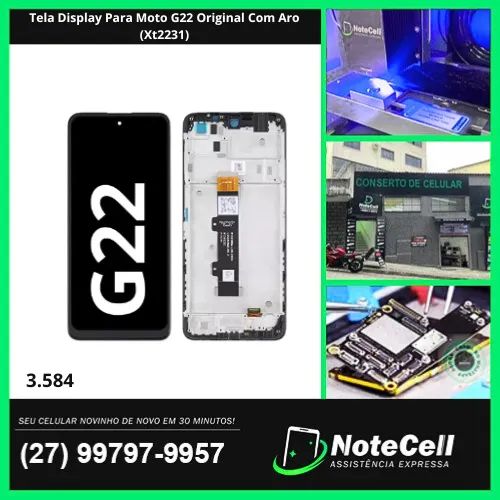 Tela Display Para Moto G22 Original Com Aro (Xt2231)- Instalação Expressa Em 30 Minutos!