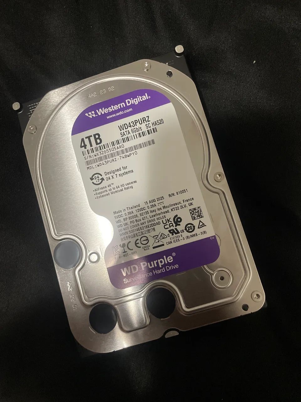 1 unit of 4 TB hard drive64739357512834120
