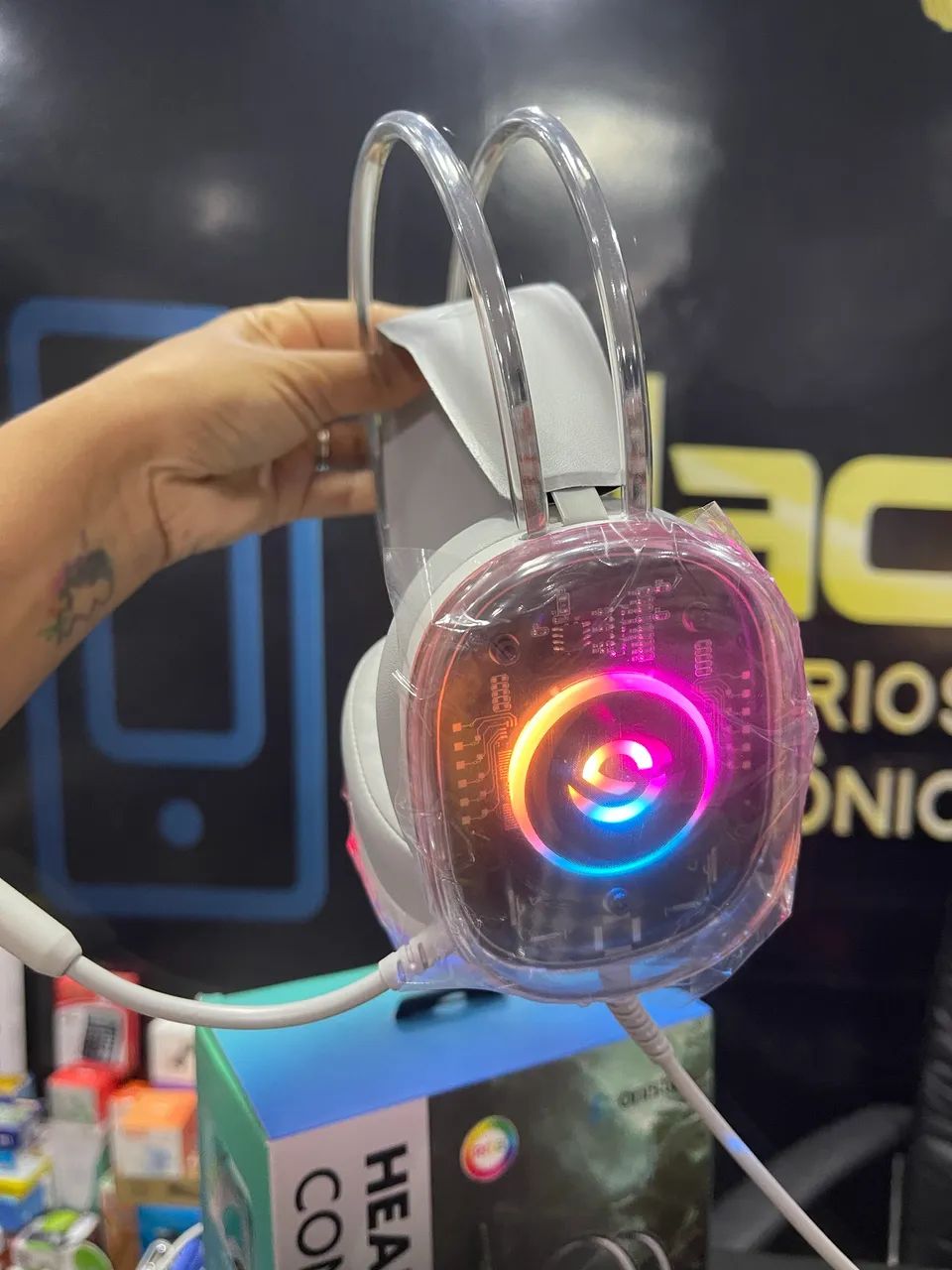 Headset Gamer RGB Com Fio Onistek FN639 - Foto 3