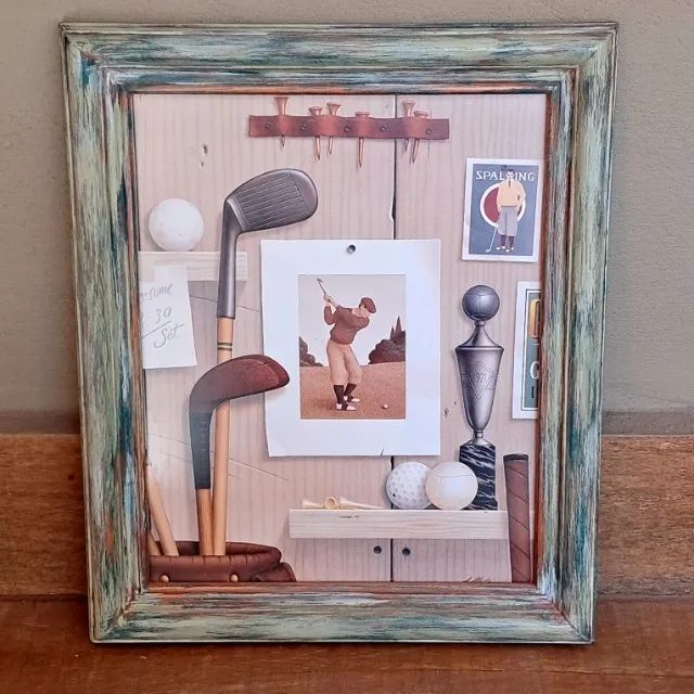 Conjunto 4 Quadros Decorativos com Temas Esportivos - Golfe, Beisebol, Tênis e Pesca - Foto 2