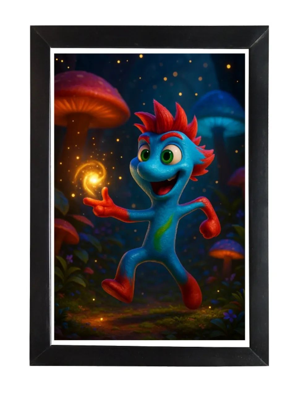 Quadro Colorido Personagem 3D para Quarto Infantil Tamanho A3 - Zygo