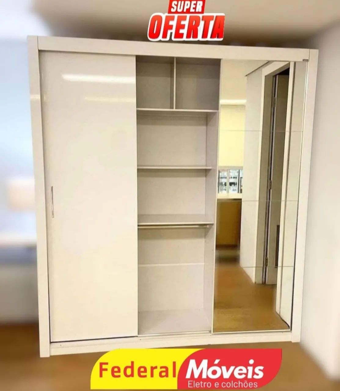 Guarda Roupa Novo - 3 Portas de Correr e 3 Gavetas Com Estilo e Funcionalidade! - Foto 2