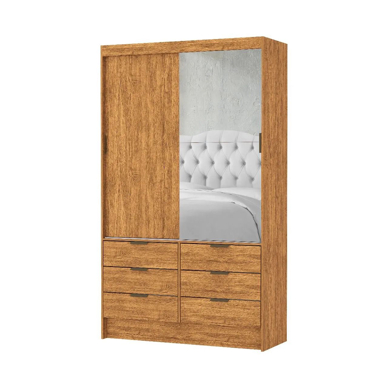 Guarda-Roupa Moderno com Espelho e Gavetas - Foto 5