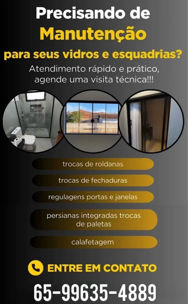 Manutenção Esquadria de Alumínio e Vidros 
