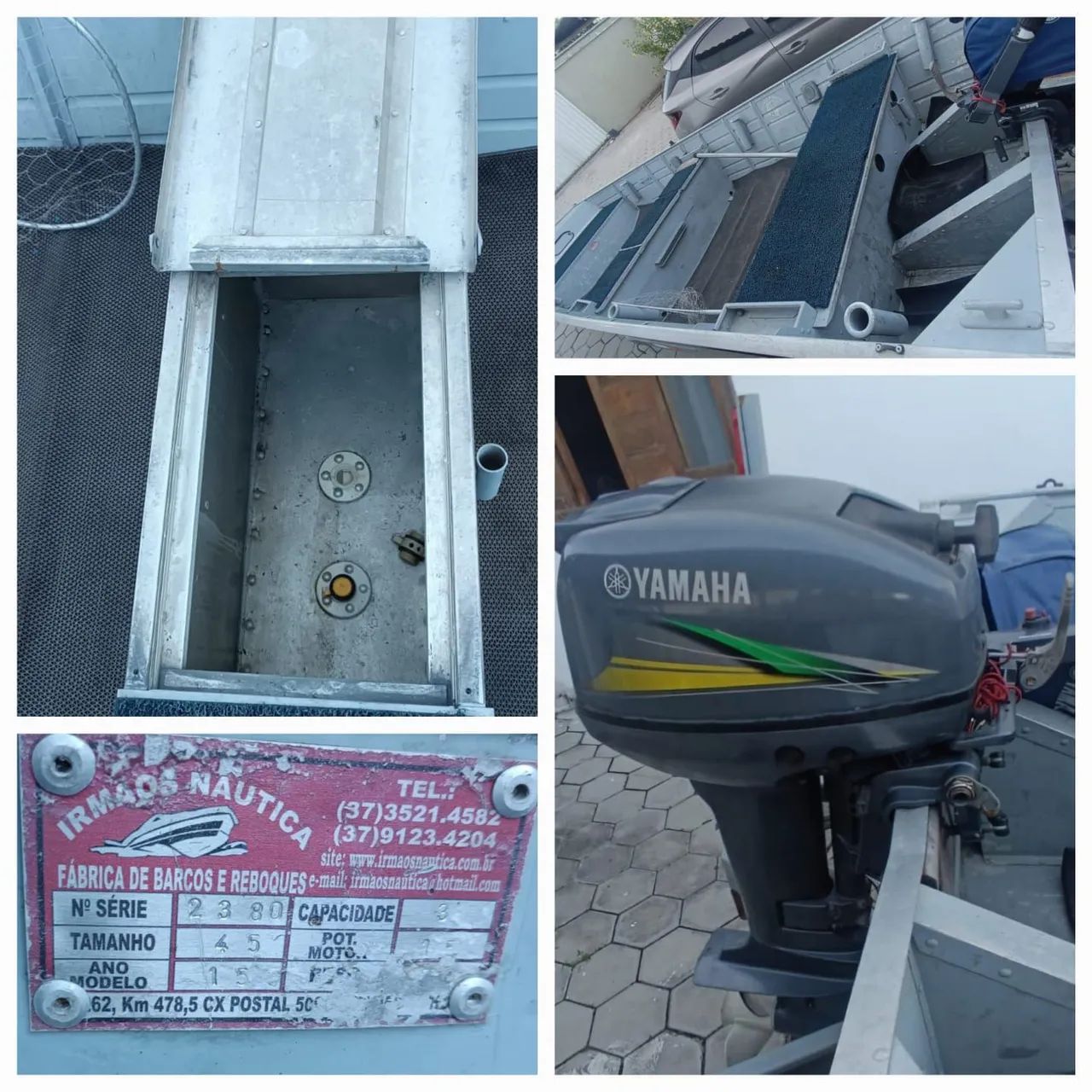 Barco de alumínio 4,5m - Yamaha 15hp - R$25.000,00 - Foto 3