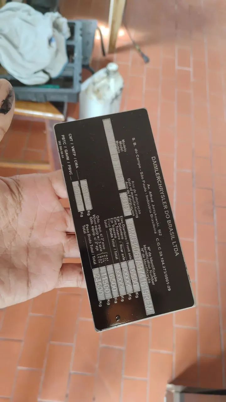 Etiqueta de Identificação Caminhão