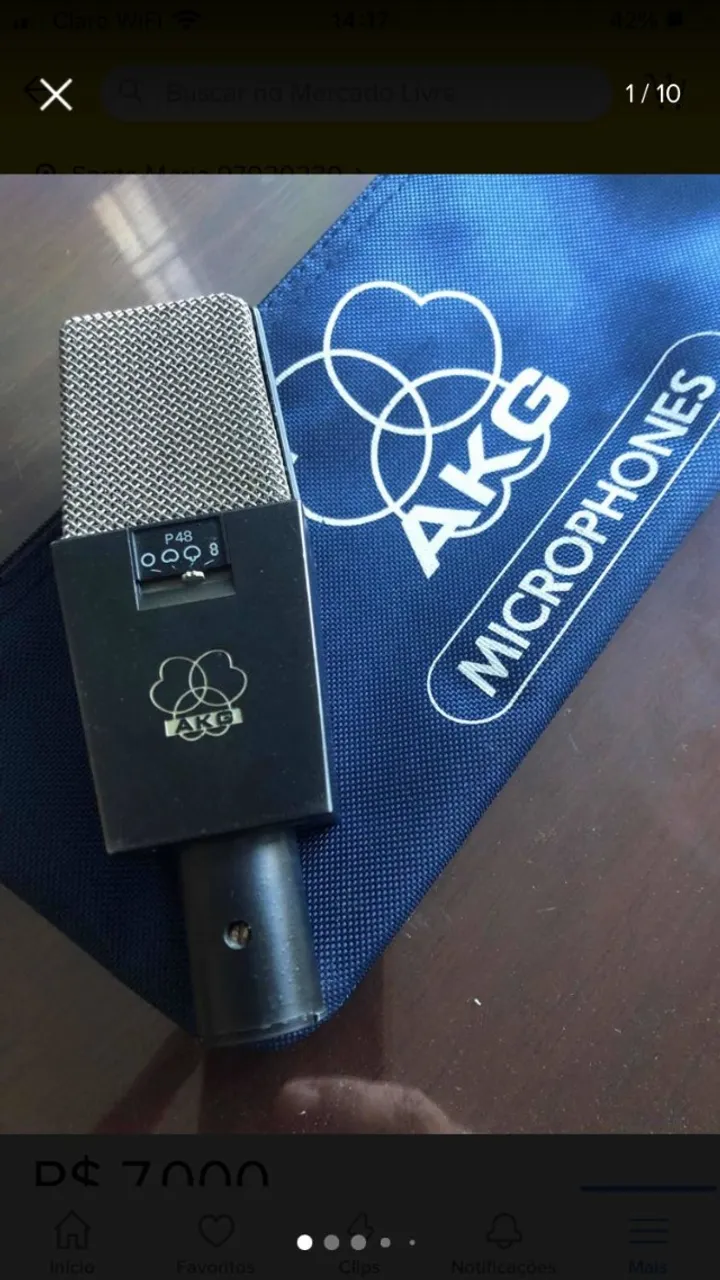 Microfone AKG C414 EB P48 Vintage