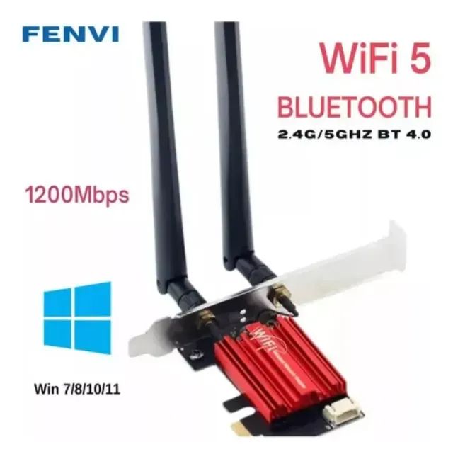 Fenvi Placa wifi1200mbps 2.4/5ghz com bluetooth 4.0 win. 7 ao 10 - Foto 6