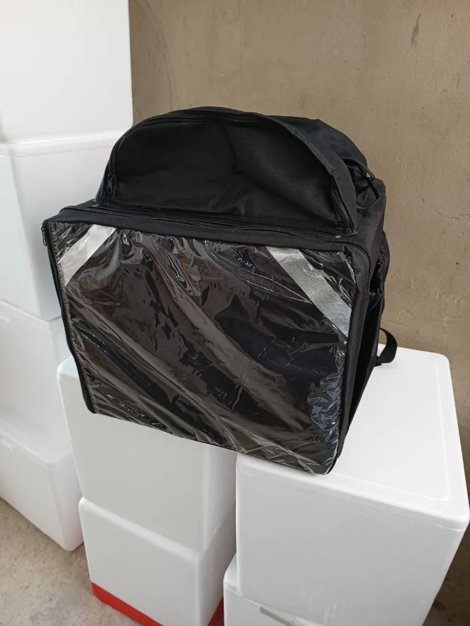 Bag do food preta e vermelha 