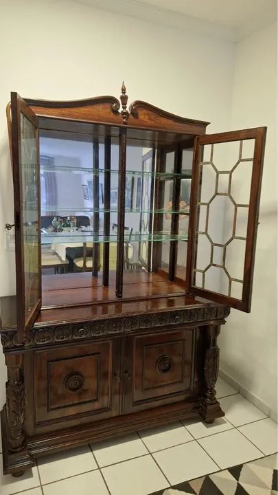 Cristaleira em madeira maciça 64850628235521125
