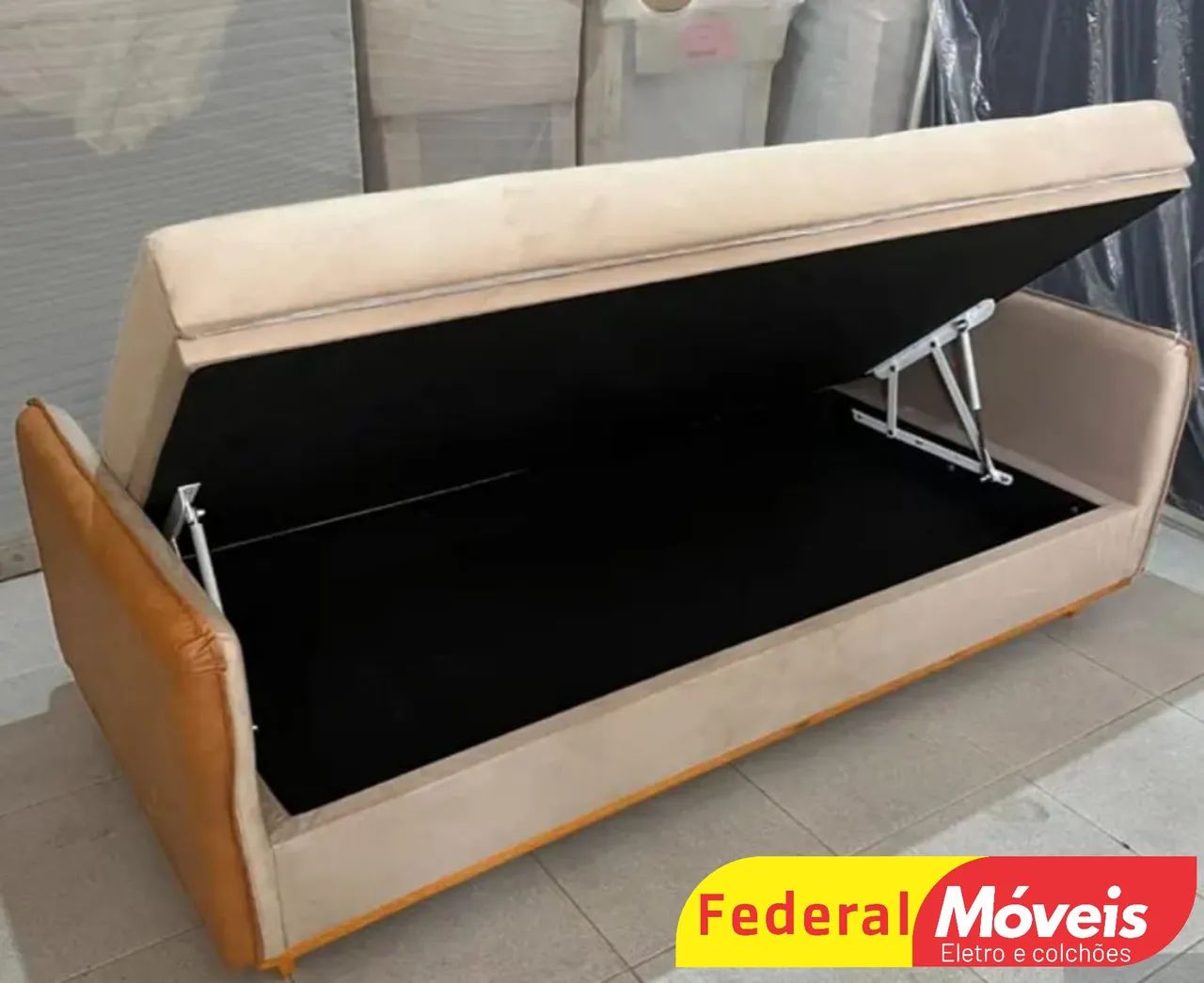 Sofá Cama Baú em Linho 2,05m - Solicite Nosso Catálogo  - Foto 2