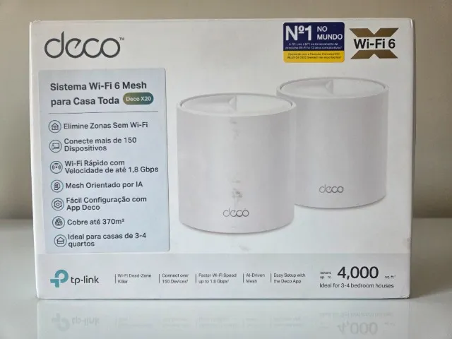 Roteador TP-Link Deco X20 Mesh Wi-Fi 6 Gigabit Dual-Band AX1800 (2 pack) Novo