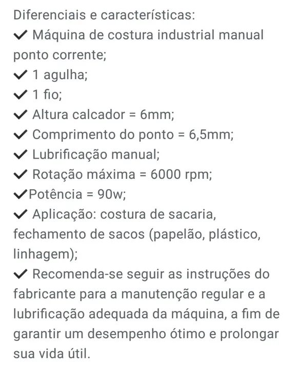 Máquina de Costurar Sacaria Bracob BC-28-1A - Foto 2