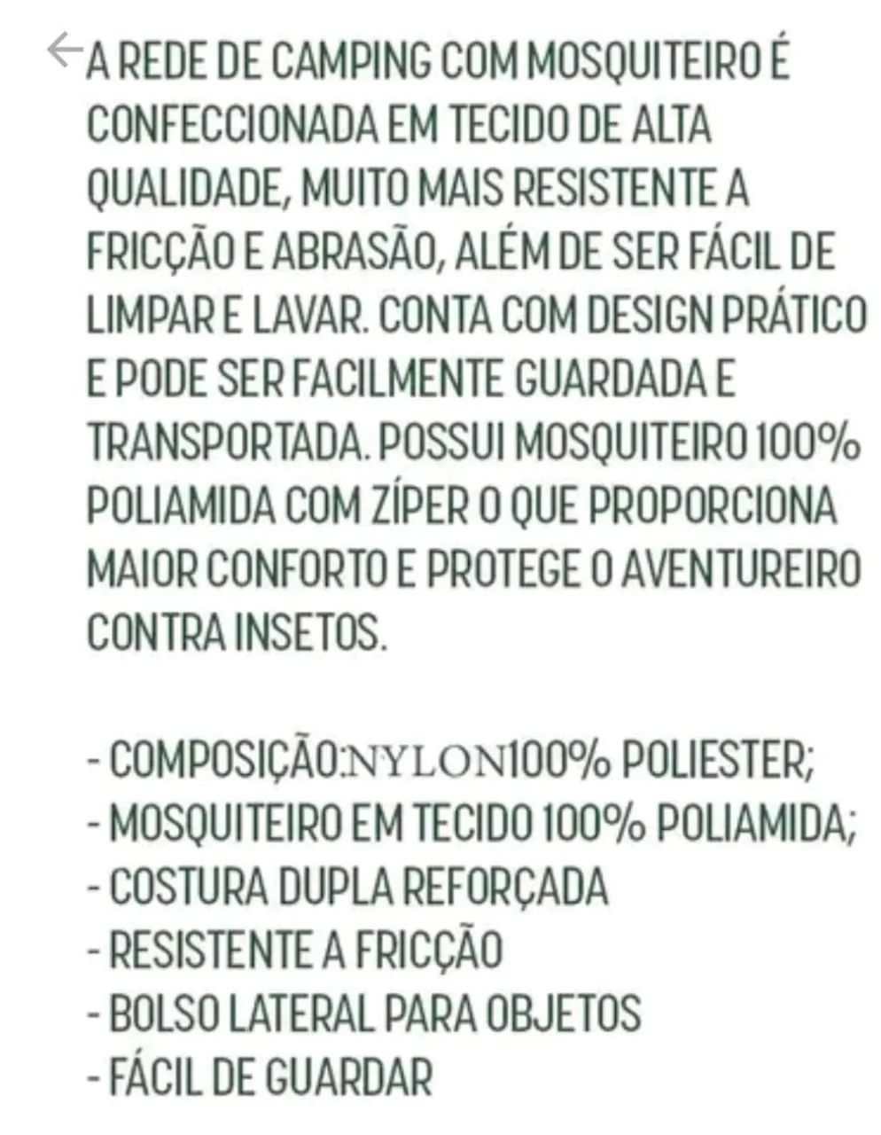 Rede de Camping com Mosquiteiro  p acampamento, pesca e caça  - Foto 5