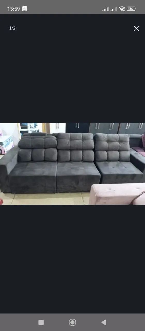 Sofá reclinável e retrátil 2.84 mt