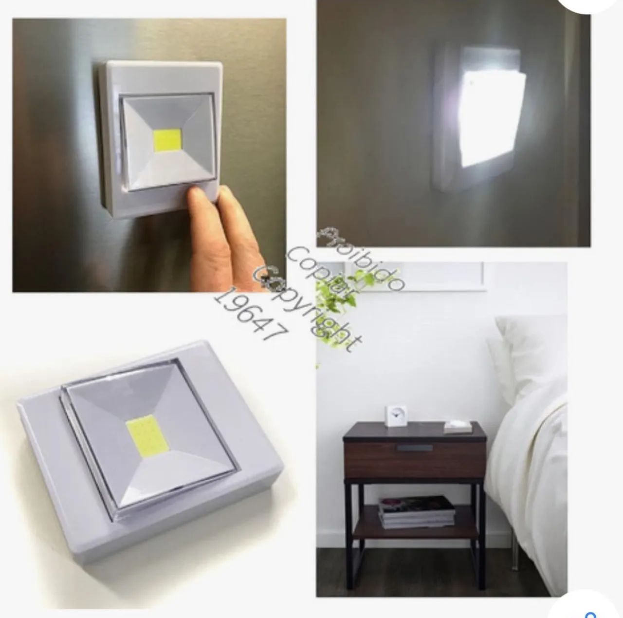 Kit 3 Luminárias Luz Led De Pilha 3w Toque Fácil Com Pilhas Branco Branco - Foto 5