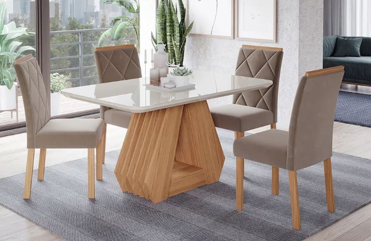 Mesa de 4 lugares 100% mdf com entrega e montagem grátis em Manaus. PROMOÇÃO!