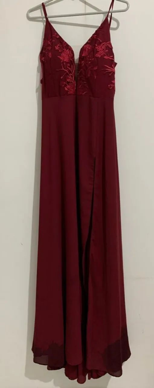 Vestido longo de madrinha na cor Marsala - Foto 2