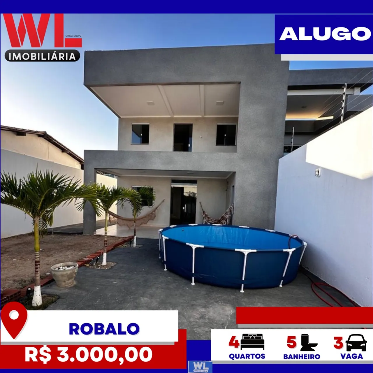 Alugo- Casa Mobiliada a 100m da Praia, próx. ao SuperTem na Rua José Carlos de Almeida