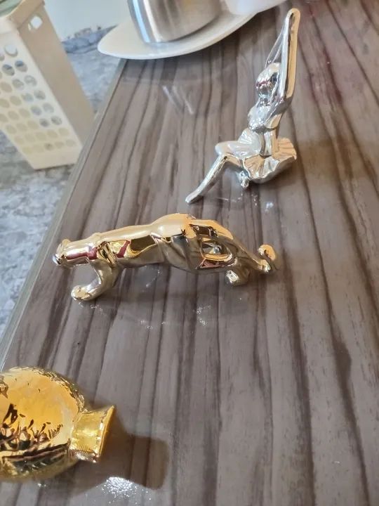 3 Peças Decorativas - Bailarina, Gato e Pássaro - Foto 5