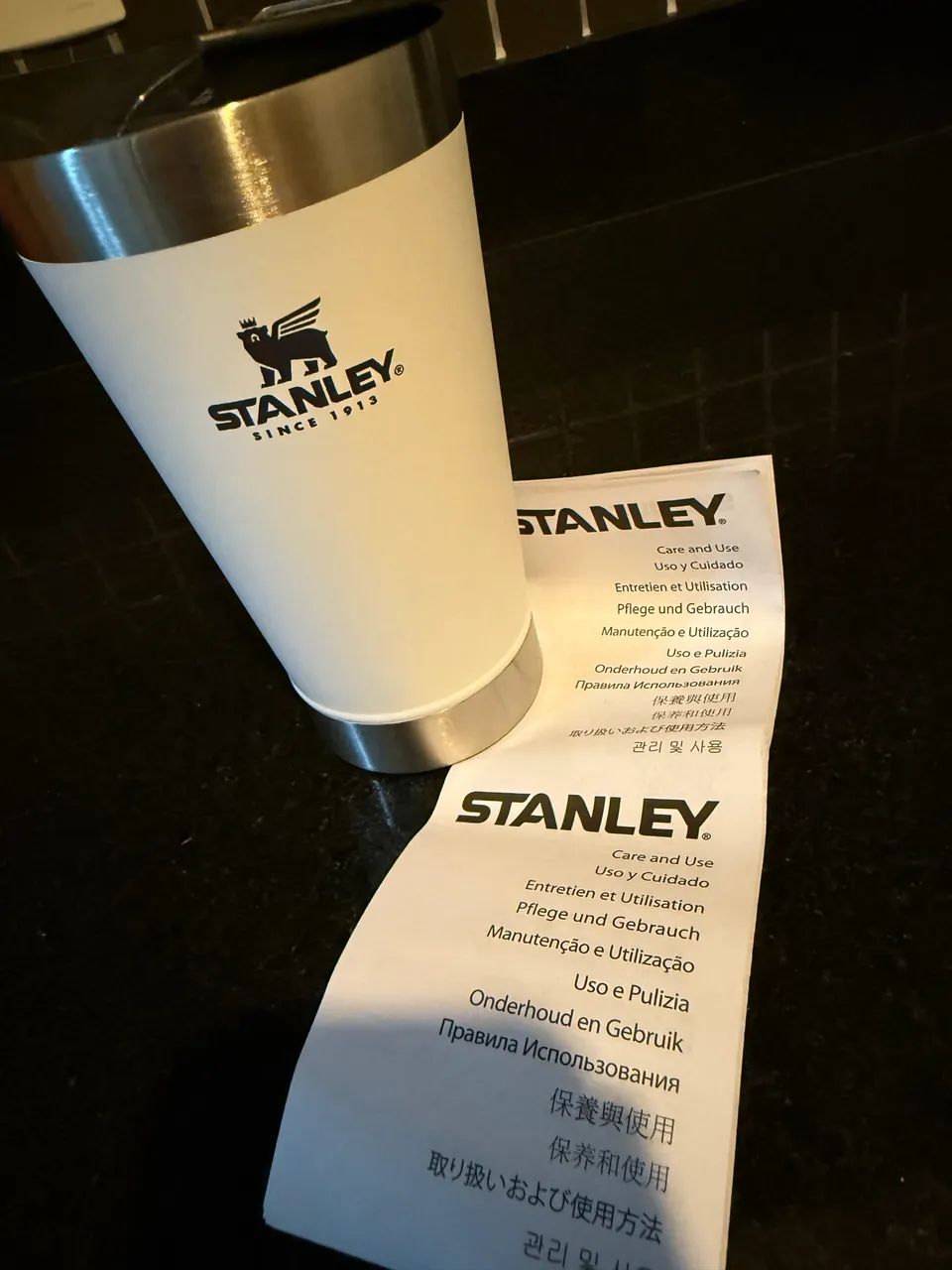copo stanley original branco personalite nunca usado