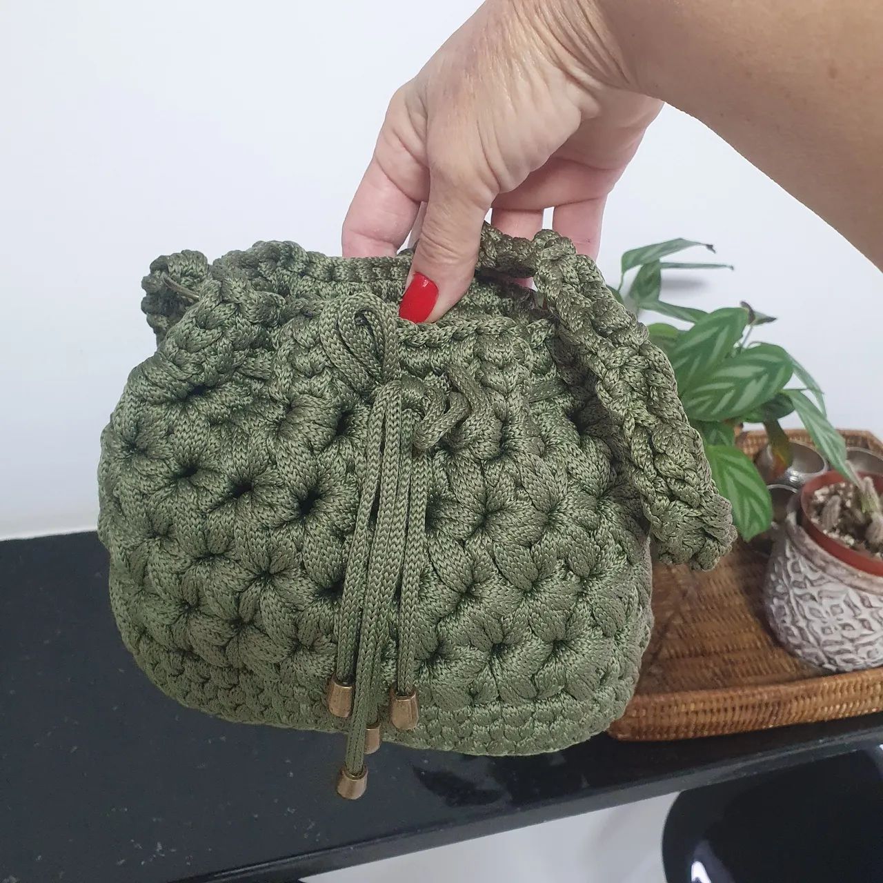 Bolsa de Crochê Verde