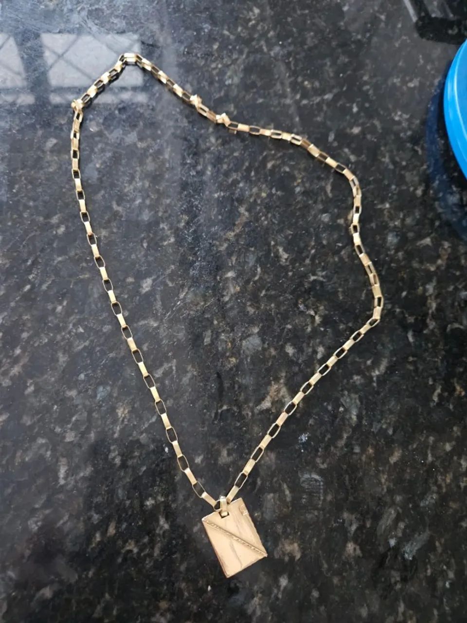 Corrente de ouro masculina com pingente - Foto 4