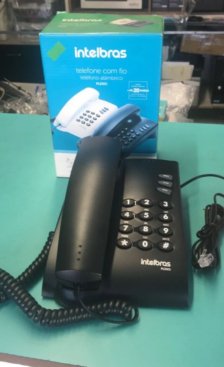 telefone intelbras fixo modelo pleno cor preto  - Foto 3