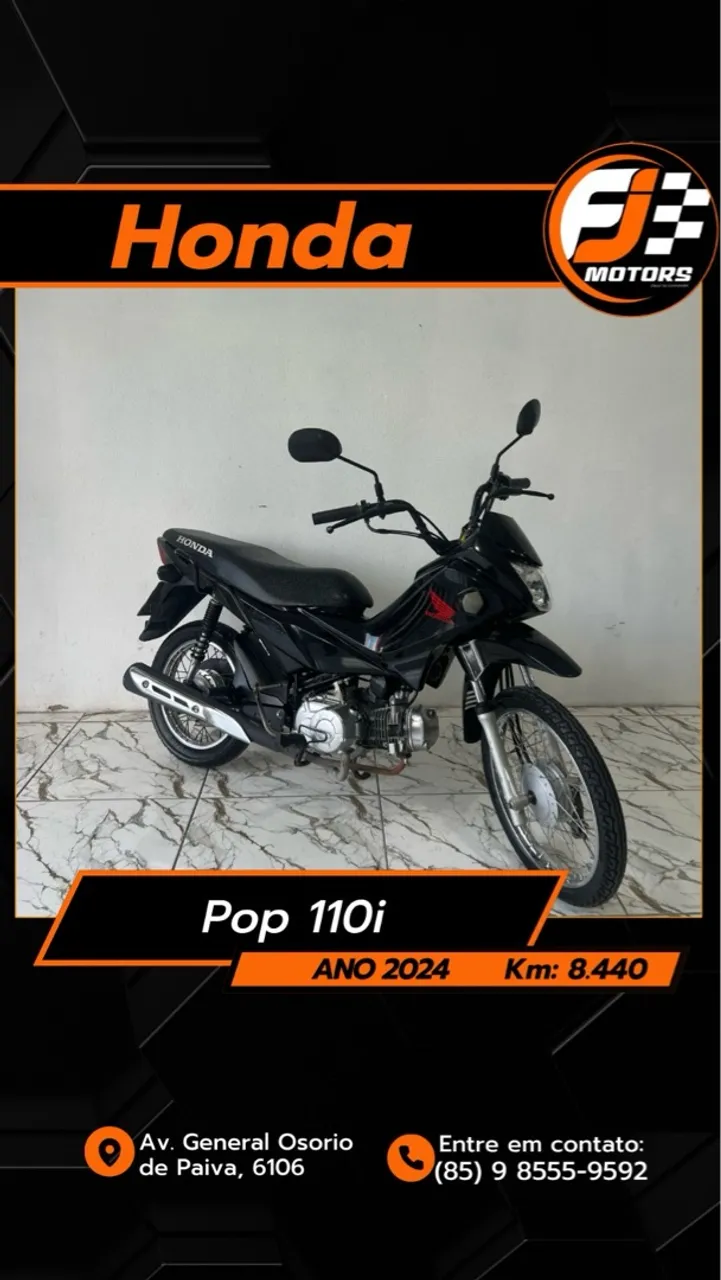 Honda pop 110 ano 2024,estado de zero,aceitamos cartão e financiamento bancário