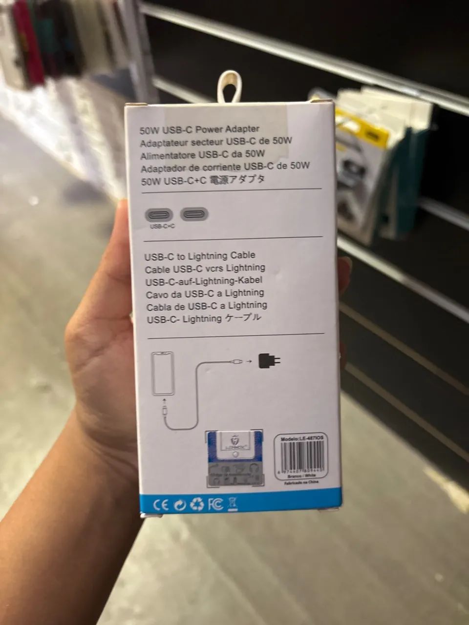 Carregador 50W USB-C+C para iPhone - Foto 2