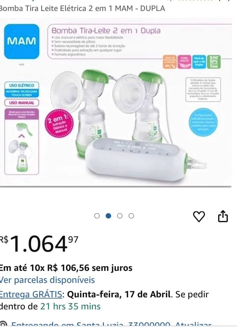 Bomba tira leite Dupla