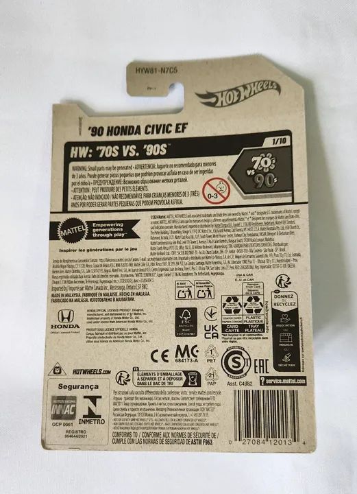 Miniatura Hot Wheels Honda Civic EF Vtec 90's - Foto 2