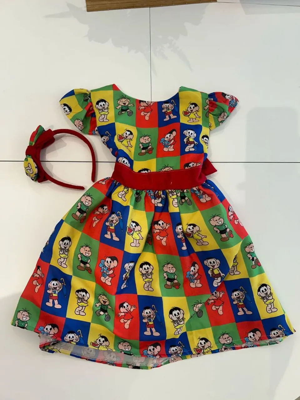 Vestido Infantil Temático Turma da Mônica com Acessório