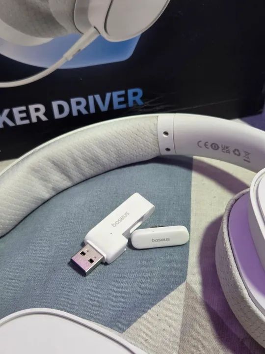 Headset Gamer Sem Fio 2.4ghz Bluetooth Baseus AeOur GH02 - 4 Drivers - Bluetooth - Branco - Foto 3