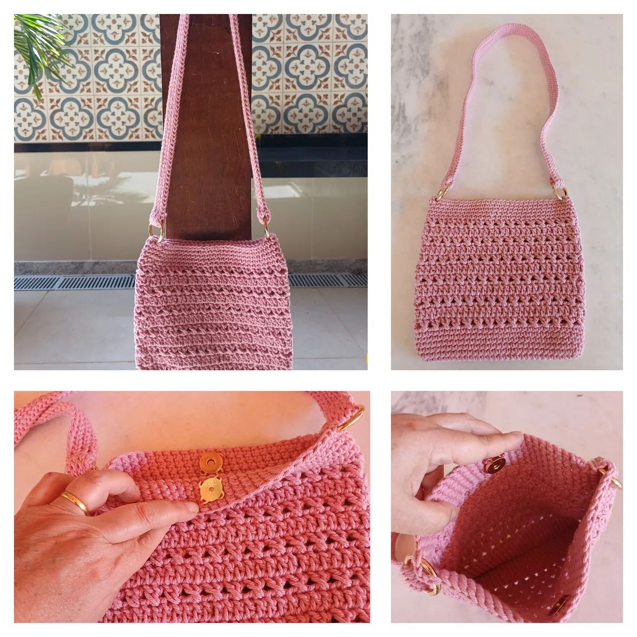 Bolsa de crochê Doce Encanto. - Foto 2
