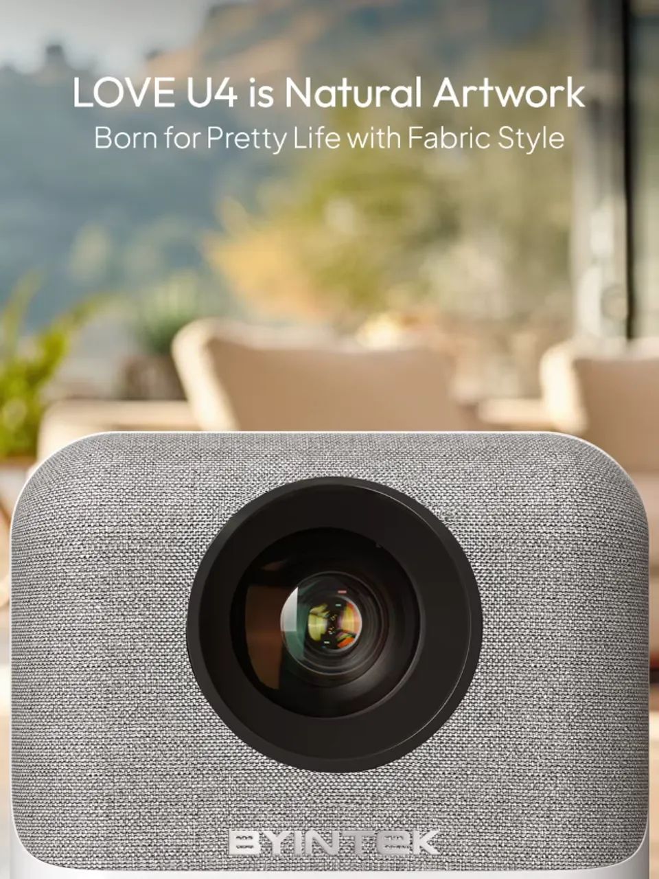 Projetor Byintek love u4 ótica selada full hp 4k auto foco 200 polegadas wifi - Foto 4