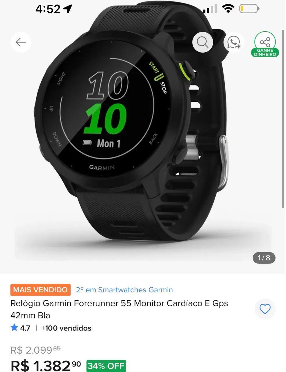 Garmin Forerunner 55 - Dos EUA - 1 semana de uso - Foto 4