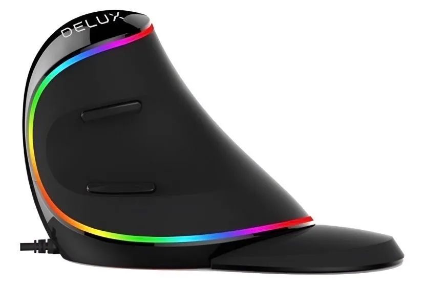 mouse vertical delux ergonomic series m618plus rgb black - Foto 5
