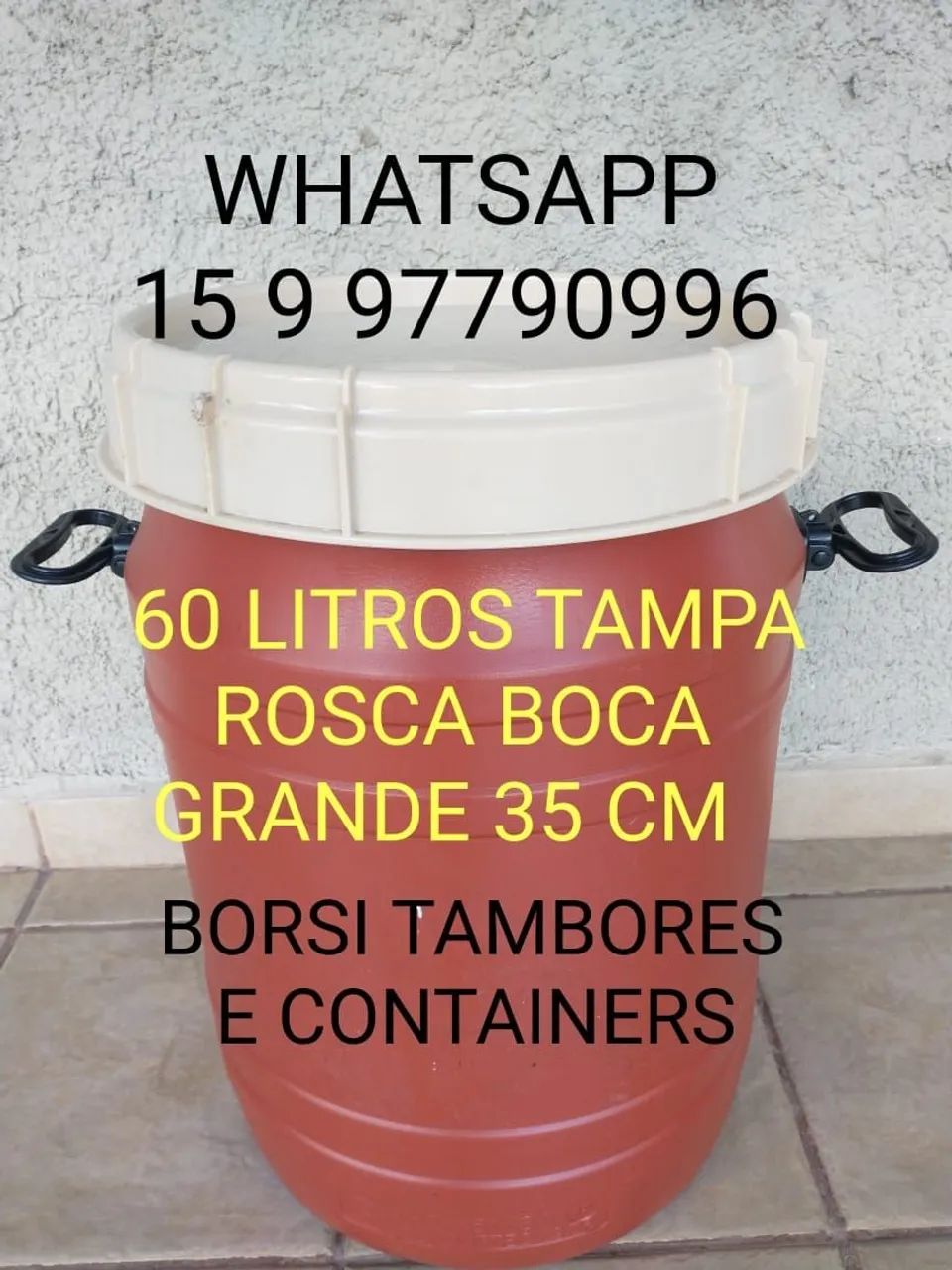 Bombona 200 Litros Tampa Fixa Container IBC Tambor Plastico  - Foto 6