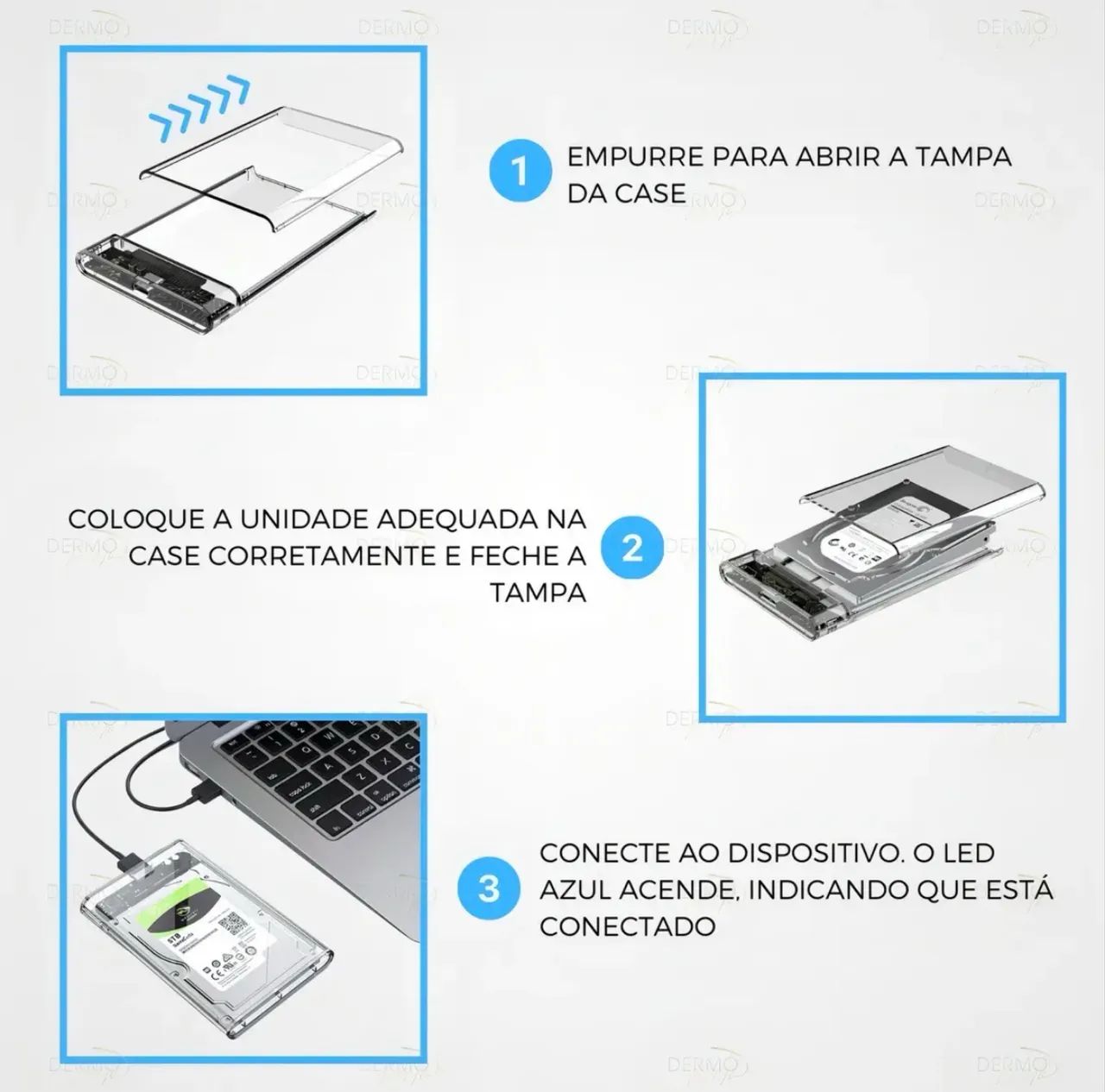 Case Gaveta HD Externo Exbom 2.5 USB 3.1 Type c - Foto 5
