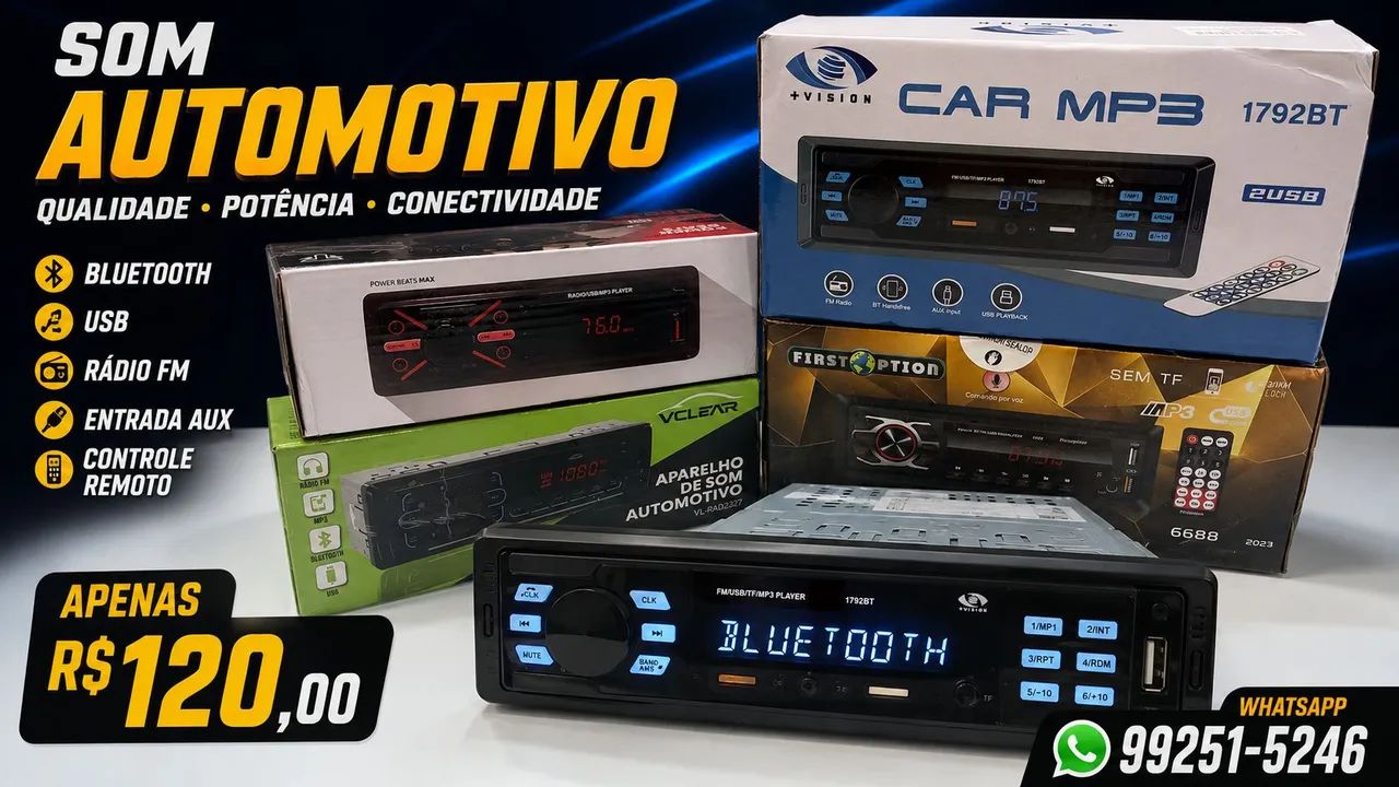 Som para carro mp3 bluetooth rádio  - Foto 2