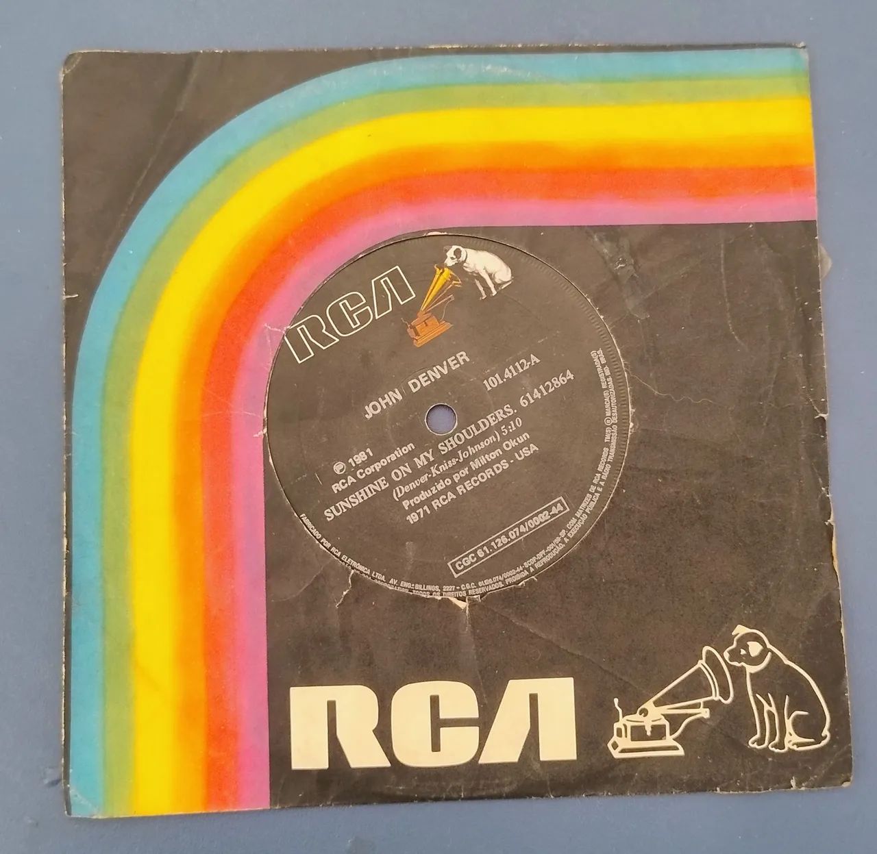 Disco vinil Compacto John Denver RCA 1981 Sunshine on My Sholders e Let It Be.