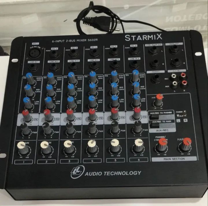 Mesa de som starmix 6 canais 
