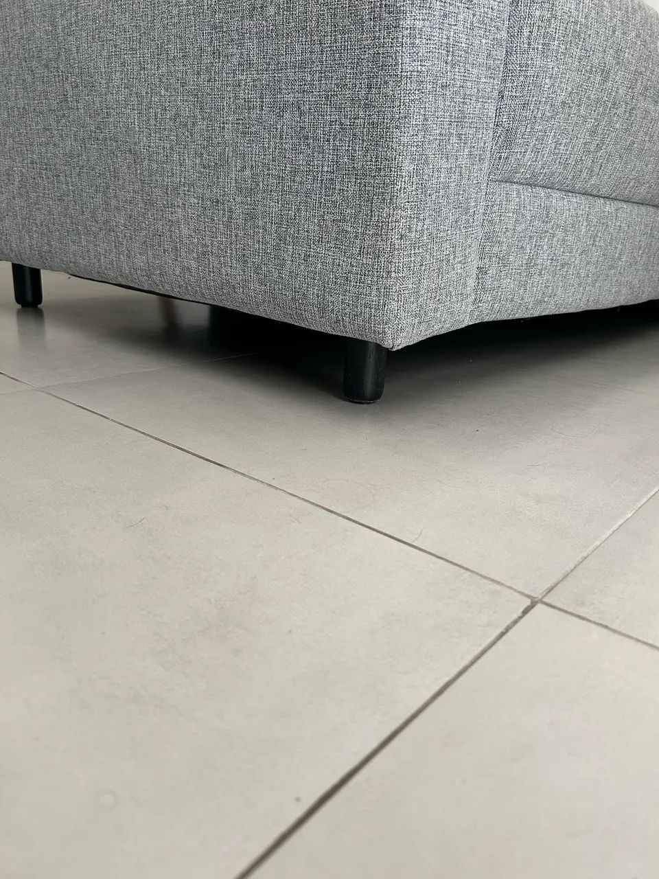 Sofá 3 Lugares Muy Cinza Claro Mescla Tok&Stok - Foto 3