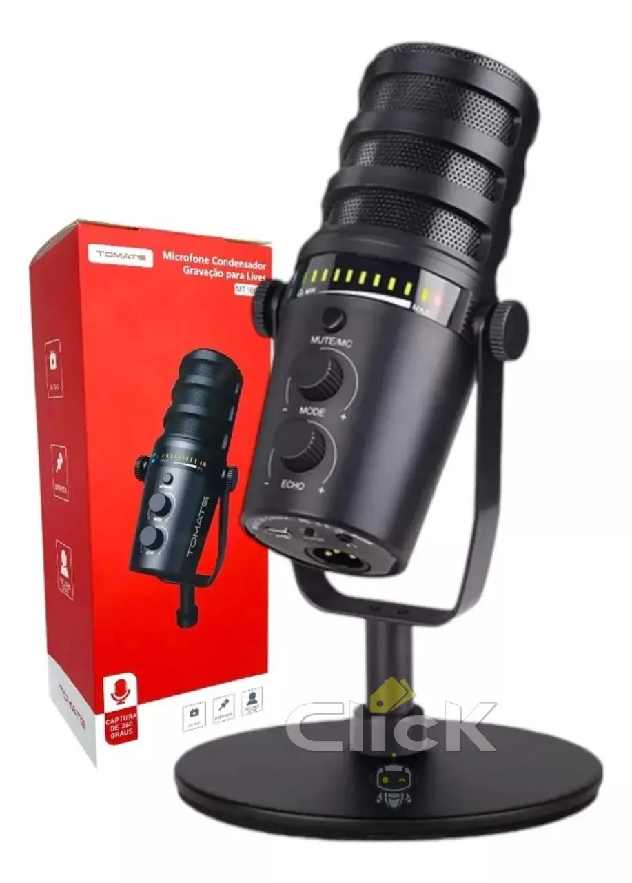 Tomato Condenser Microphone MTR-1080R with 360° Audio Capture for Live Streaming and Podcasts