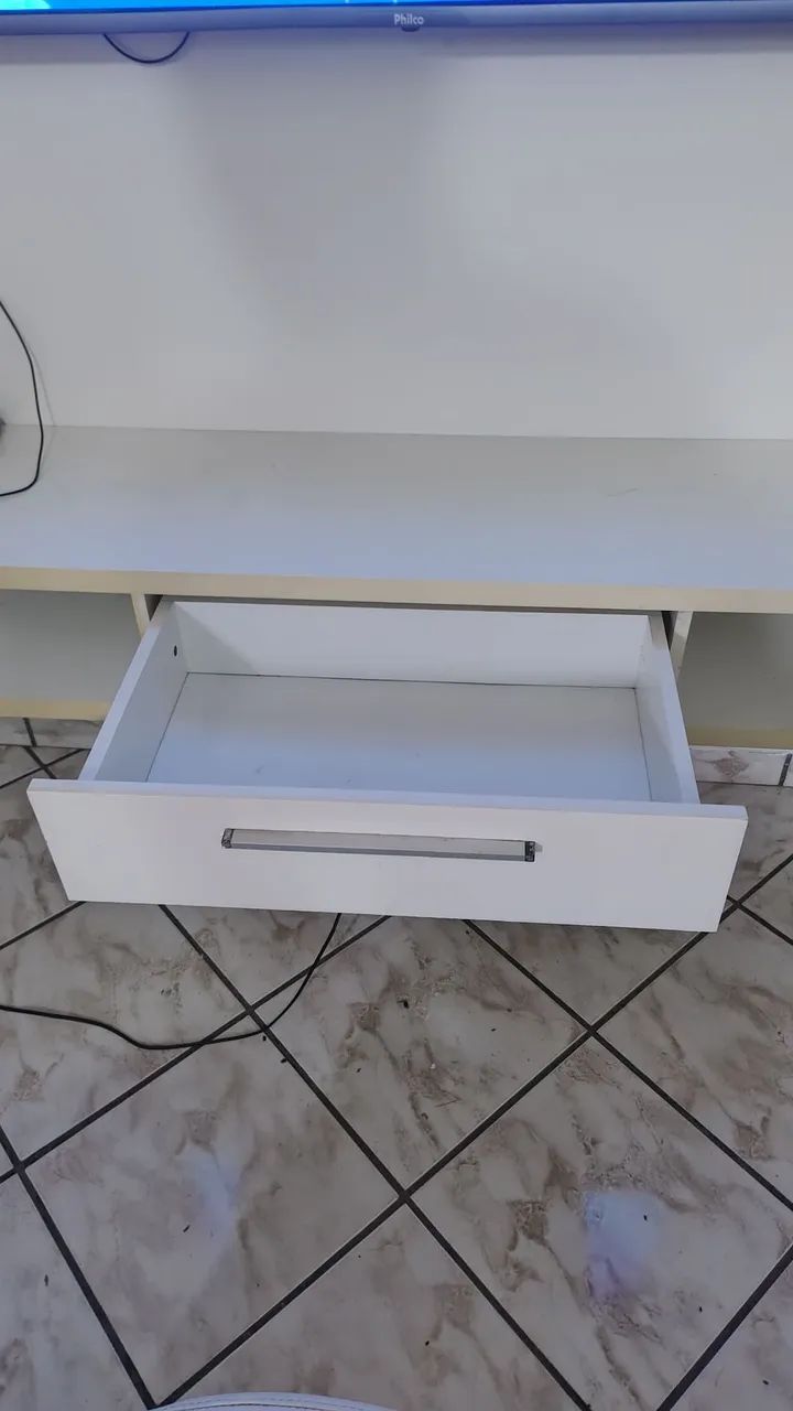 Rack Sala de TV - Branco - MDF - Foto 3