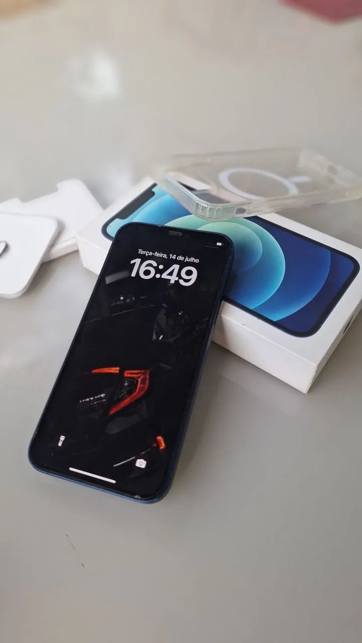 iPhone 12 Azul 64GB - Impecável + Saúde da Bateria 88% + Caixa