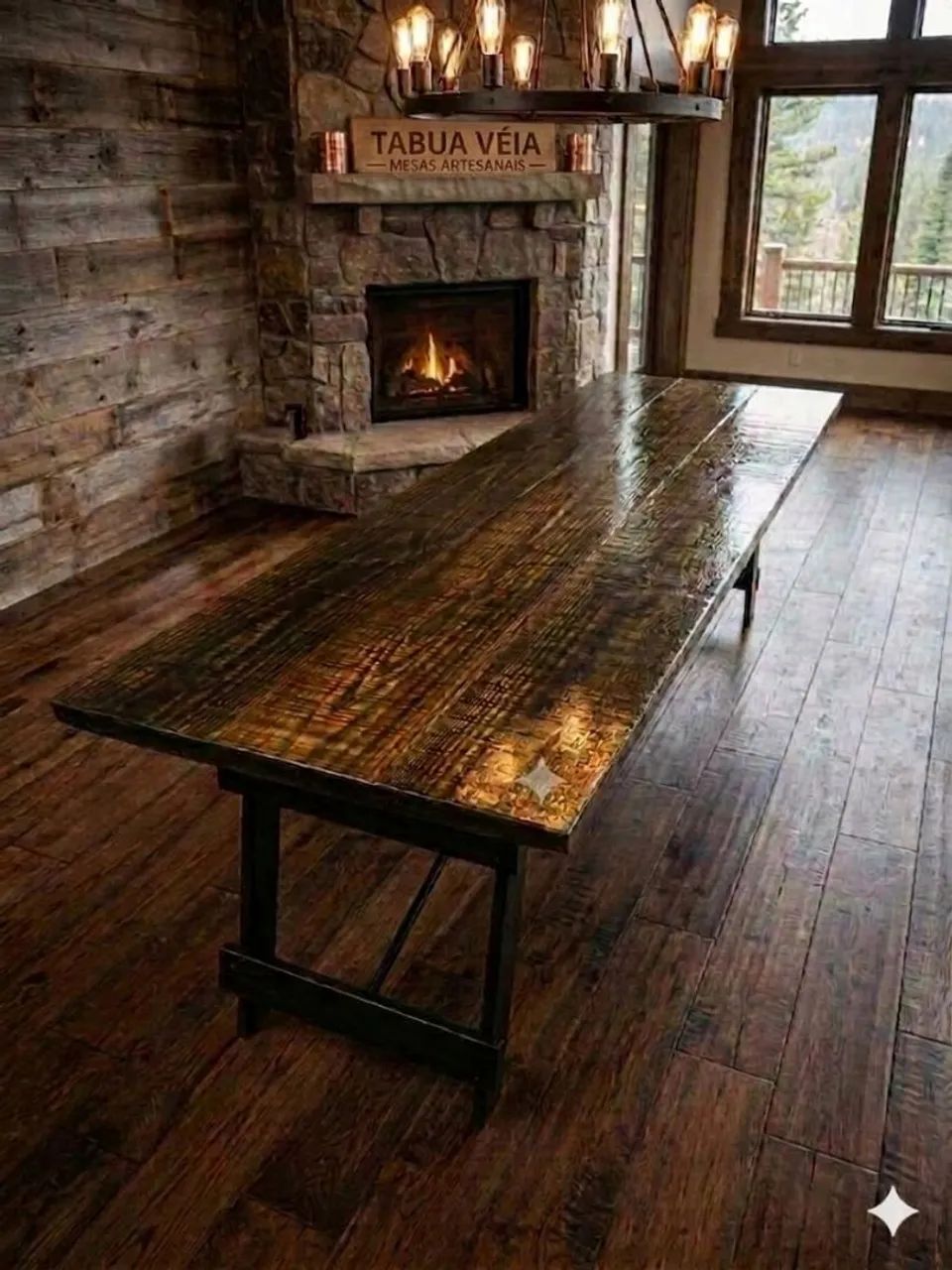 Mesa rustica artesanal com 2,40 M - Foto 4